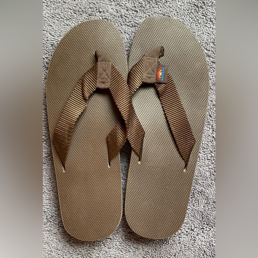 Rainbow Flip Flops Classic Rubber with Double Layer Soft Top and 1" Nylon Strap